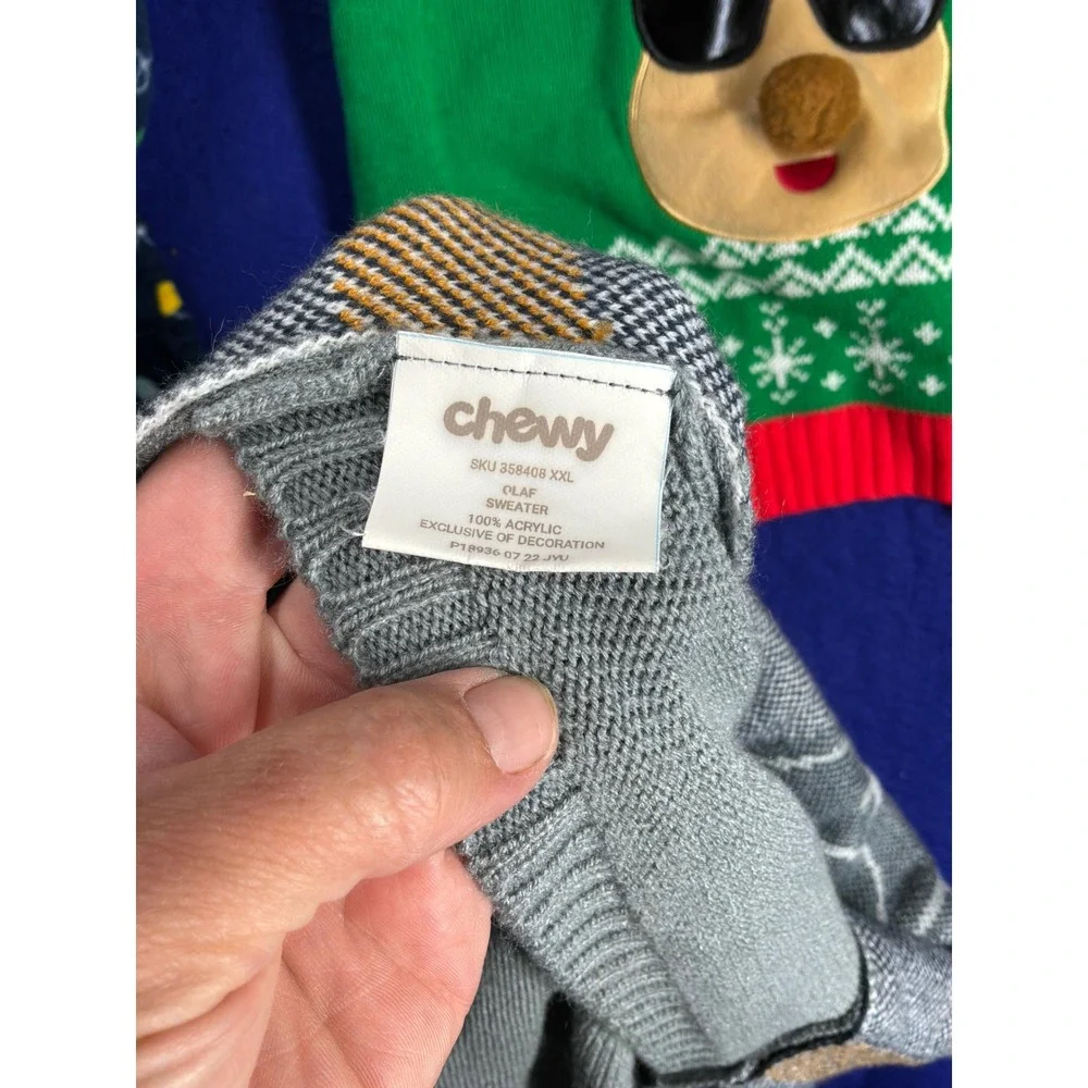 Holiday Christmas Dog Clothes Bundle Chewy Disney Sweaters Pajamas Multi Color